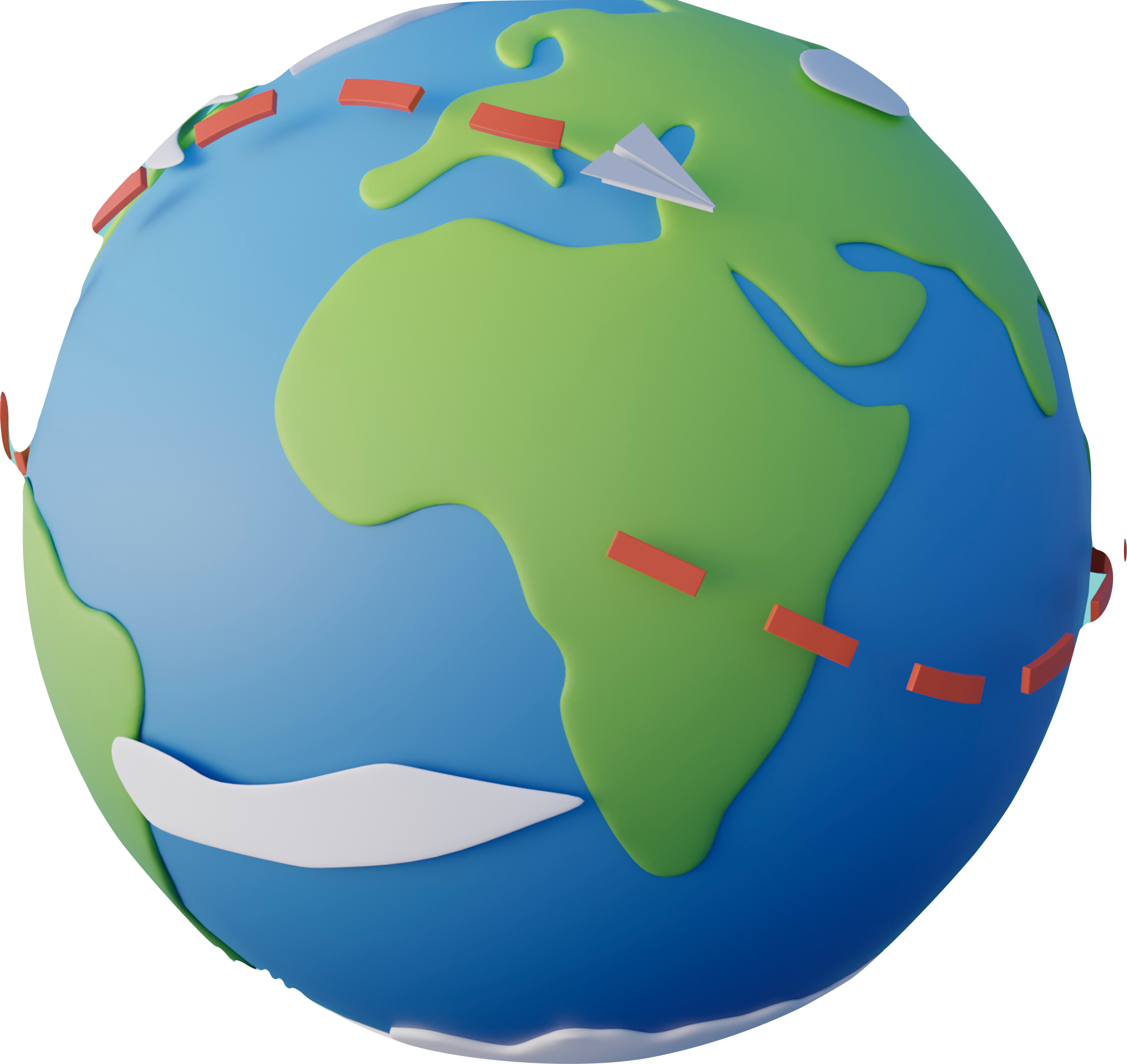 3D Earth globe representing global community and worldwide connections